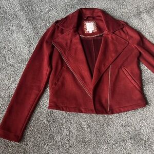 Red/Maroon Moto Suede Jacket